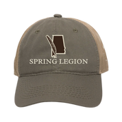 Alabama Turkey Feather Platinum Unstructured Meshback Hat - Olive/Khaki