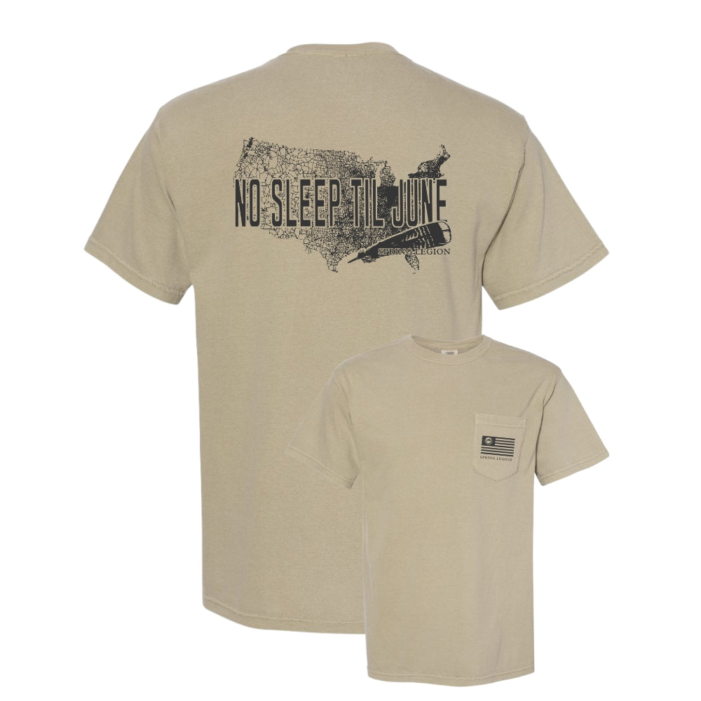 No Sleep til June Pocket Tee - Khaki – Spring Legion