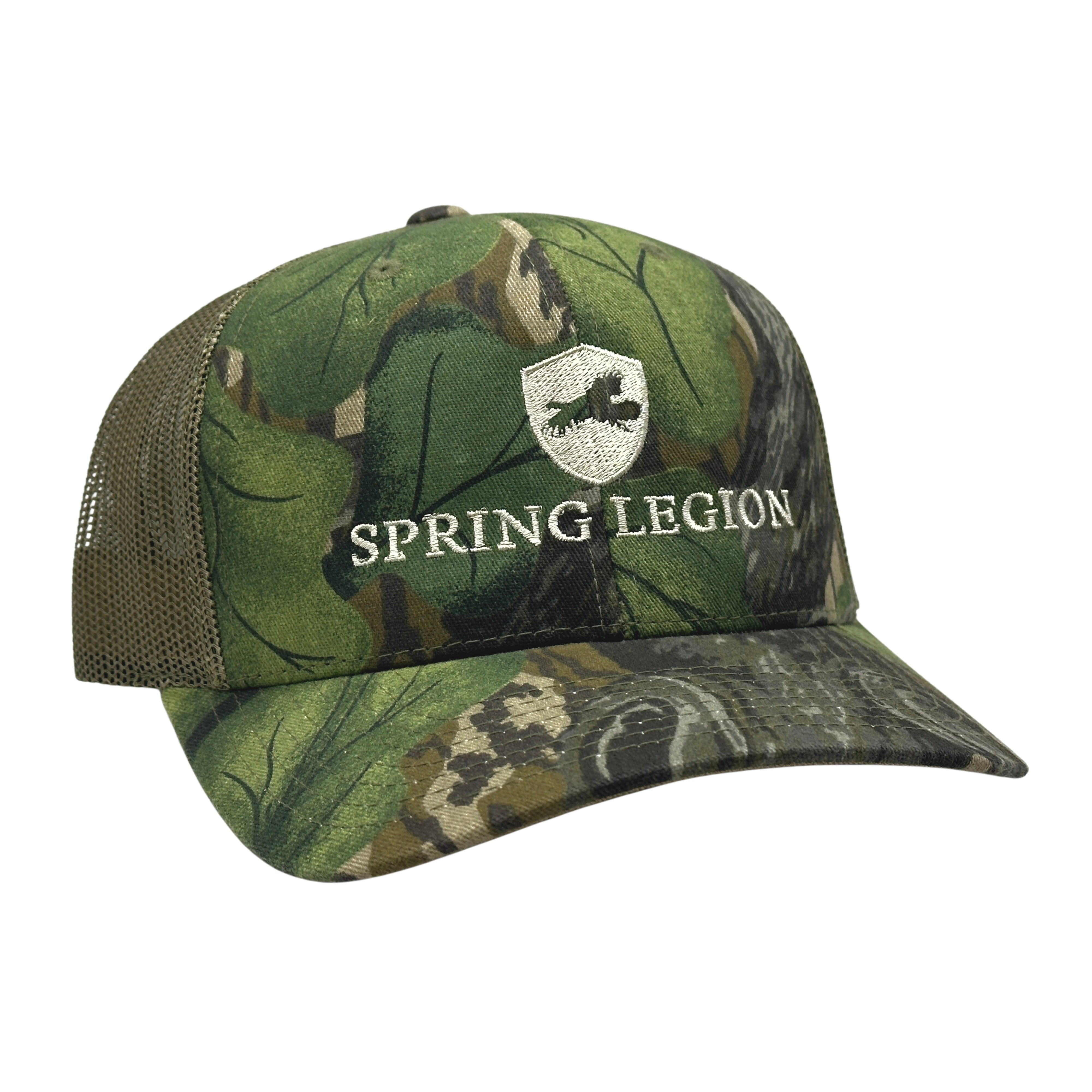 最安値 yaku Manta Cap - Camo Structured Meshback Logo Hat - Mossy Oak Full Foliage – Spring Legion