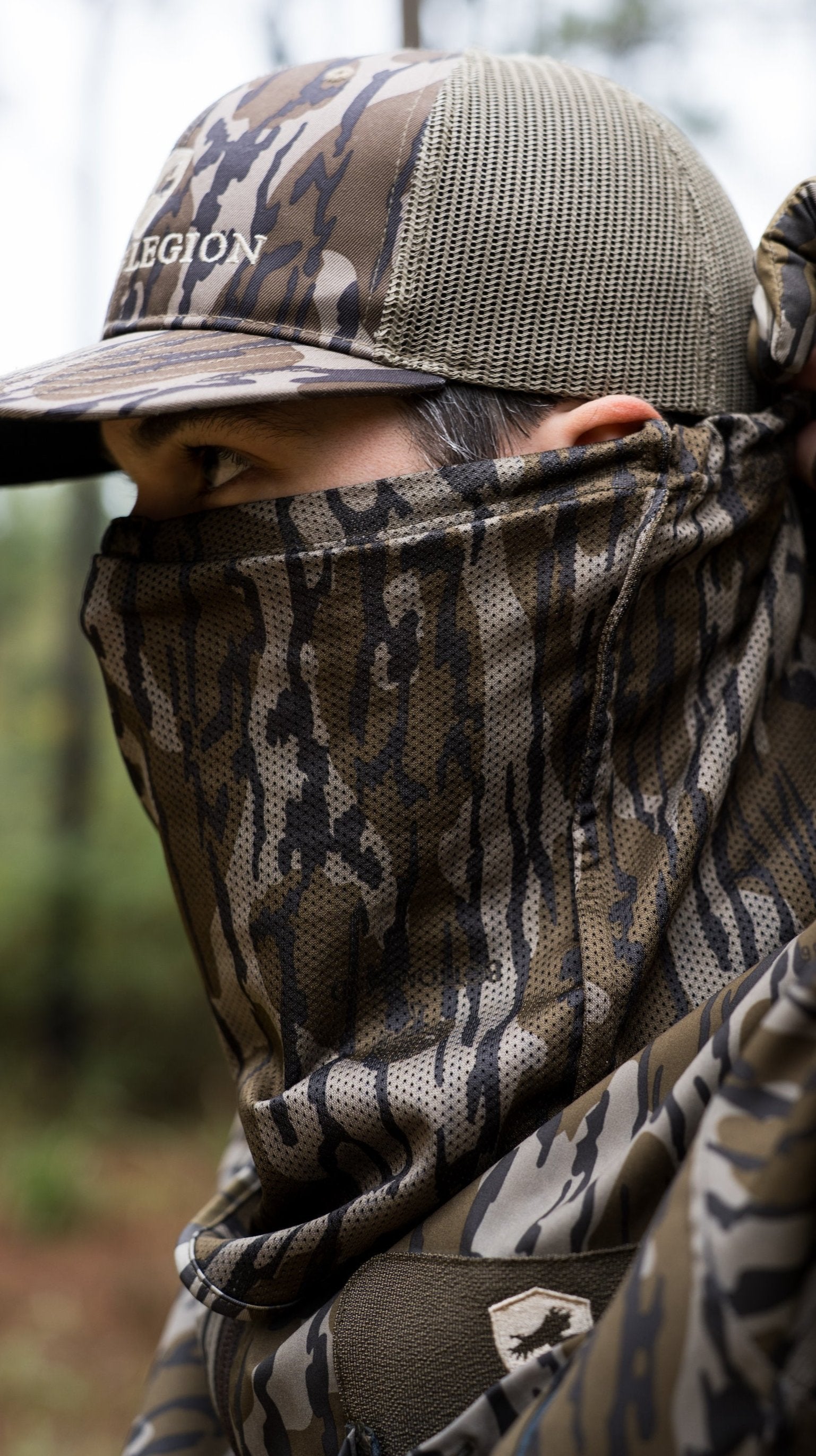 Spring Legion Turkey Hunting Loose-Fit Half Mask - Mossy Oak Original Bottomland