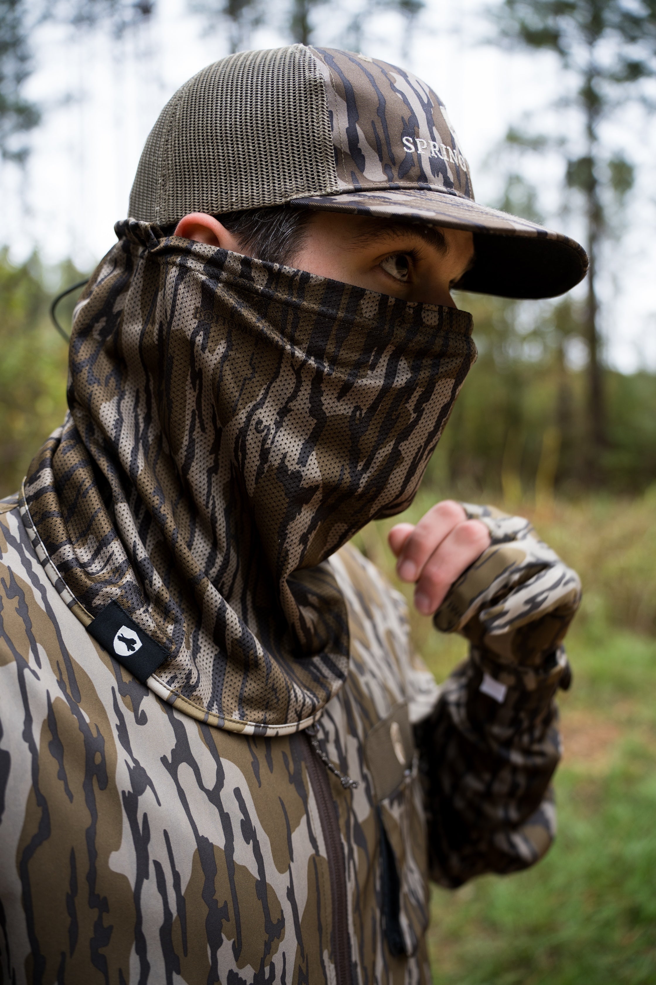 Spring Legion Turkey Hunting Loose-Fit Half Mask - Mossy Oak Original Bottomland