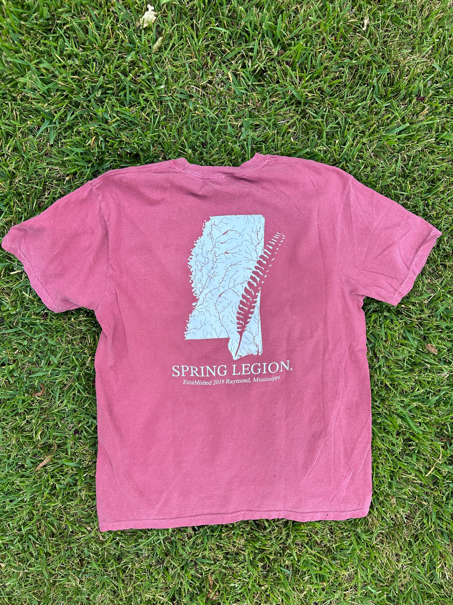 Mississippi Pocket Tee - Faded Maroon