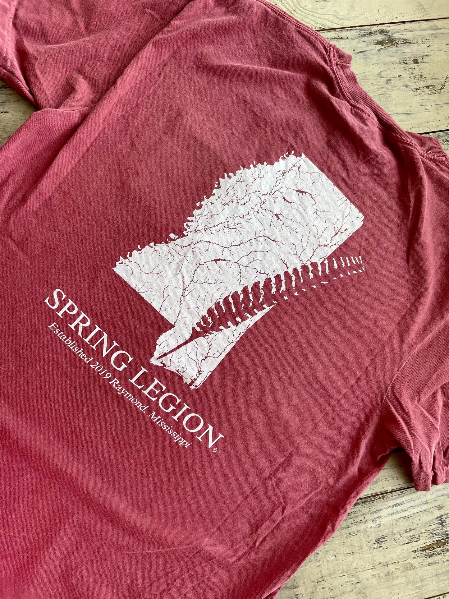 Mississippi Pocket Tee - Faded Maroon