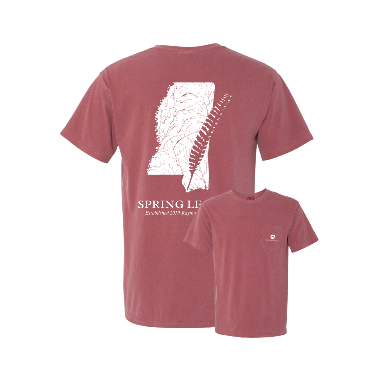 Mississippi Pocket Tee - Faded Maroon