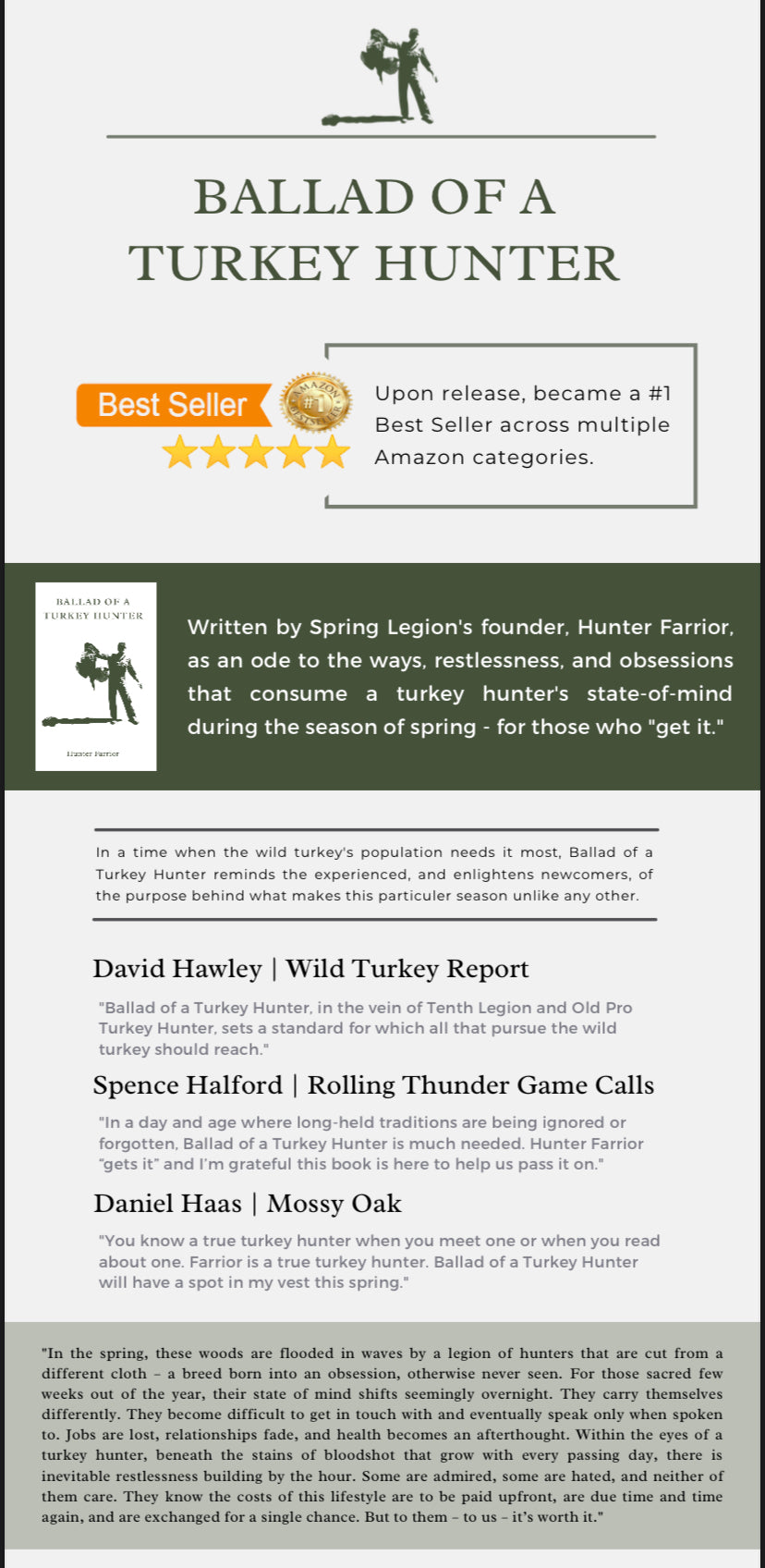 ballad of a turkey hunter, tenth legion, old pro, spring, farrior, hunter farrior, book, hunting, call, how, mossy oak, nwtf