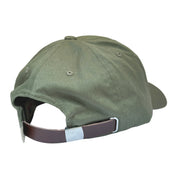 Leather Strap Canvas Cotton Hat - Forest Green