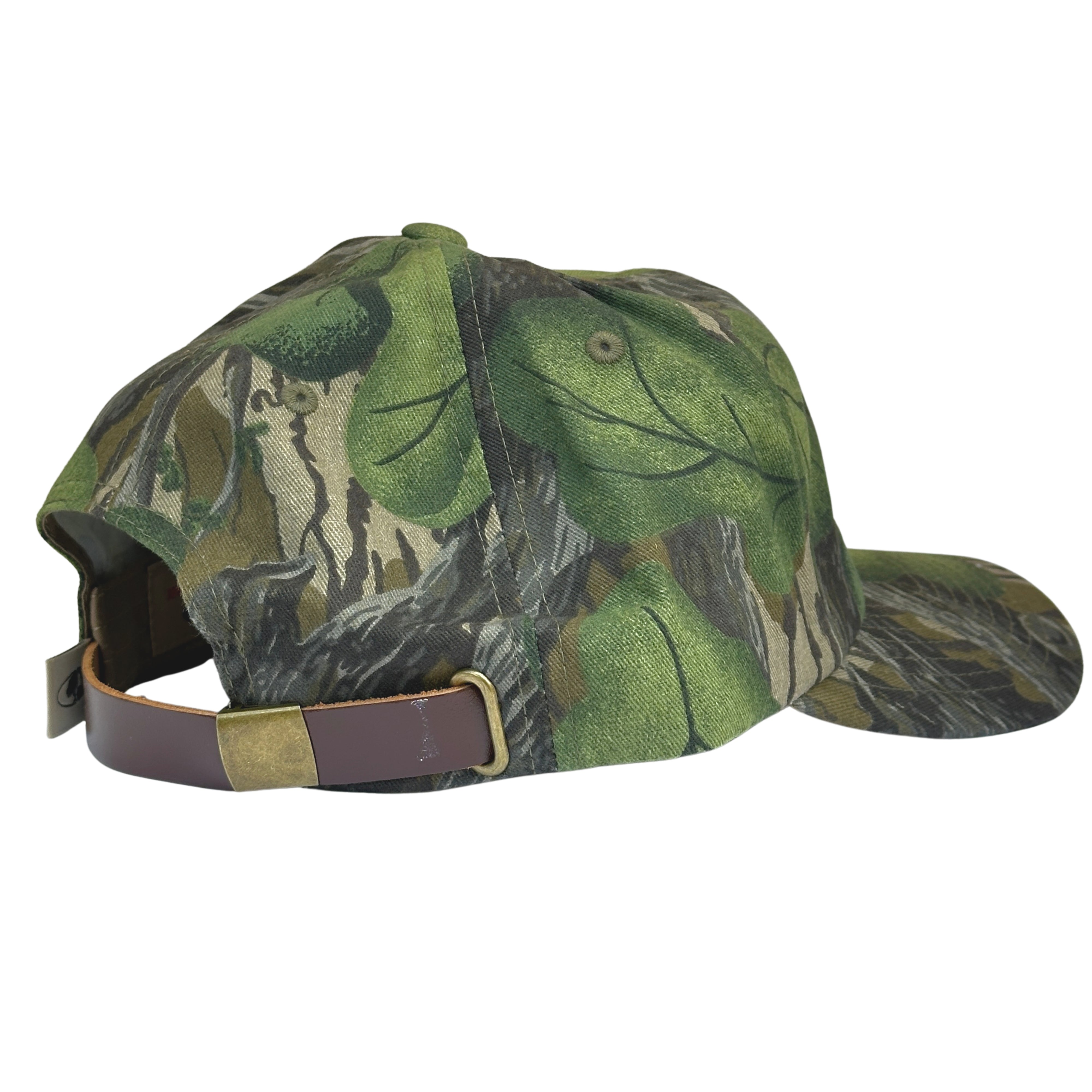 Leather Strap Canvas Cotton Hat - Mossy Oak Full Foliage
