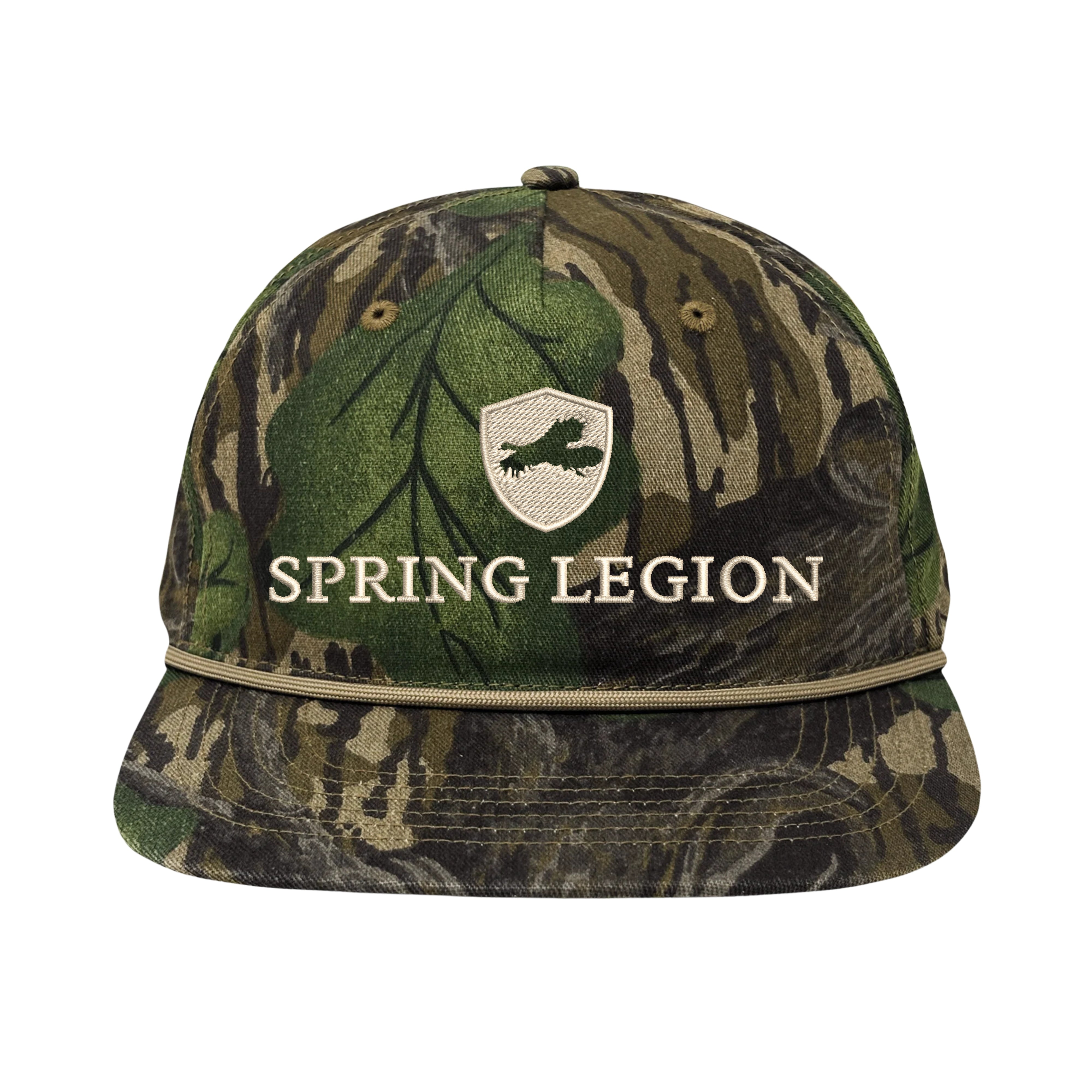 Full foliage rope hat, mossy oak foliage hat, lost hat full foliage, full foliage goat rope, full foliage turkey hat, turkey hunting hat, spring legion hat