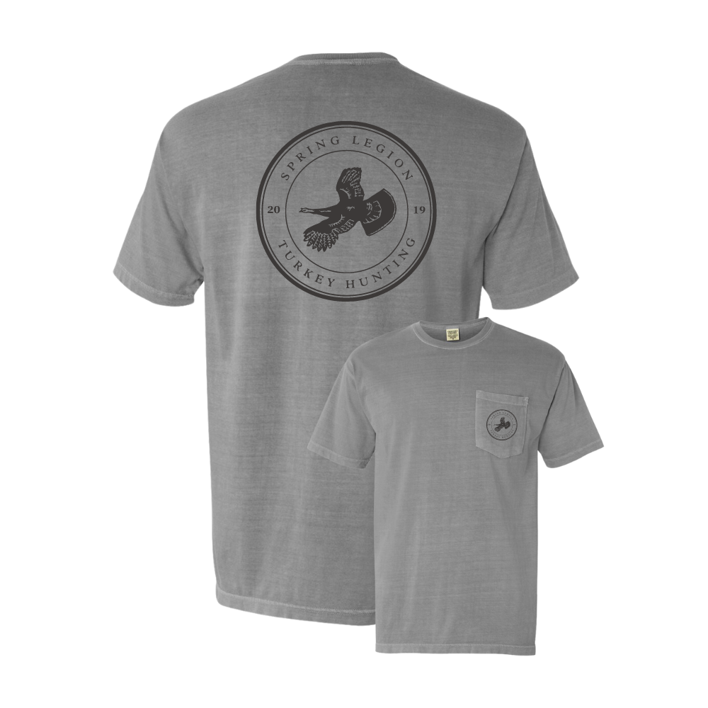 Circle Logo Flying Turkey Pocket Tee Shirt - Light Grey