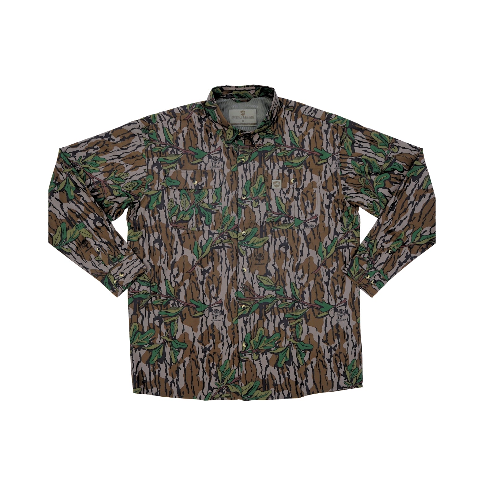 mossy oak Greenleaf breathable lightweight hunting Camouflage-patterned shirt
