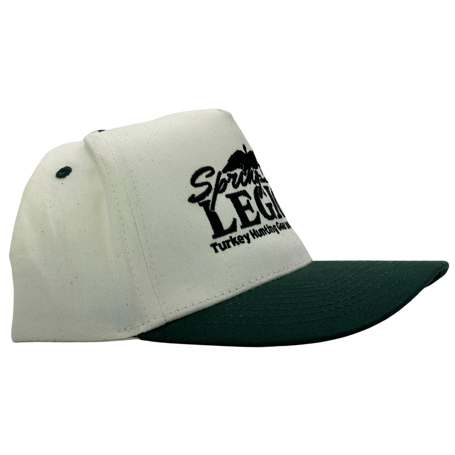 Walking Turkeys Vintage Font 5-Panel Hat - Green/Natural