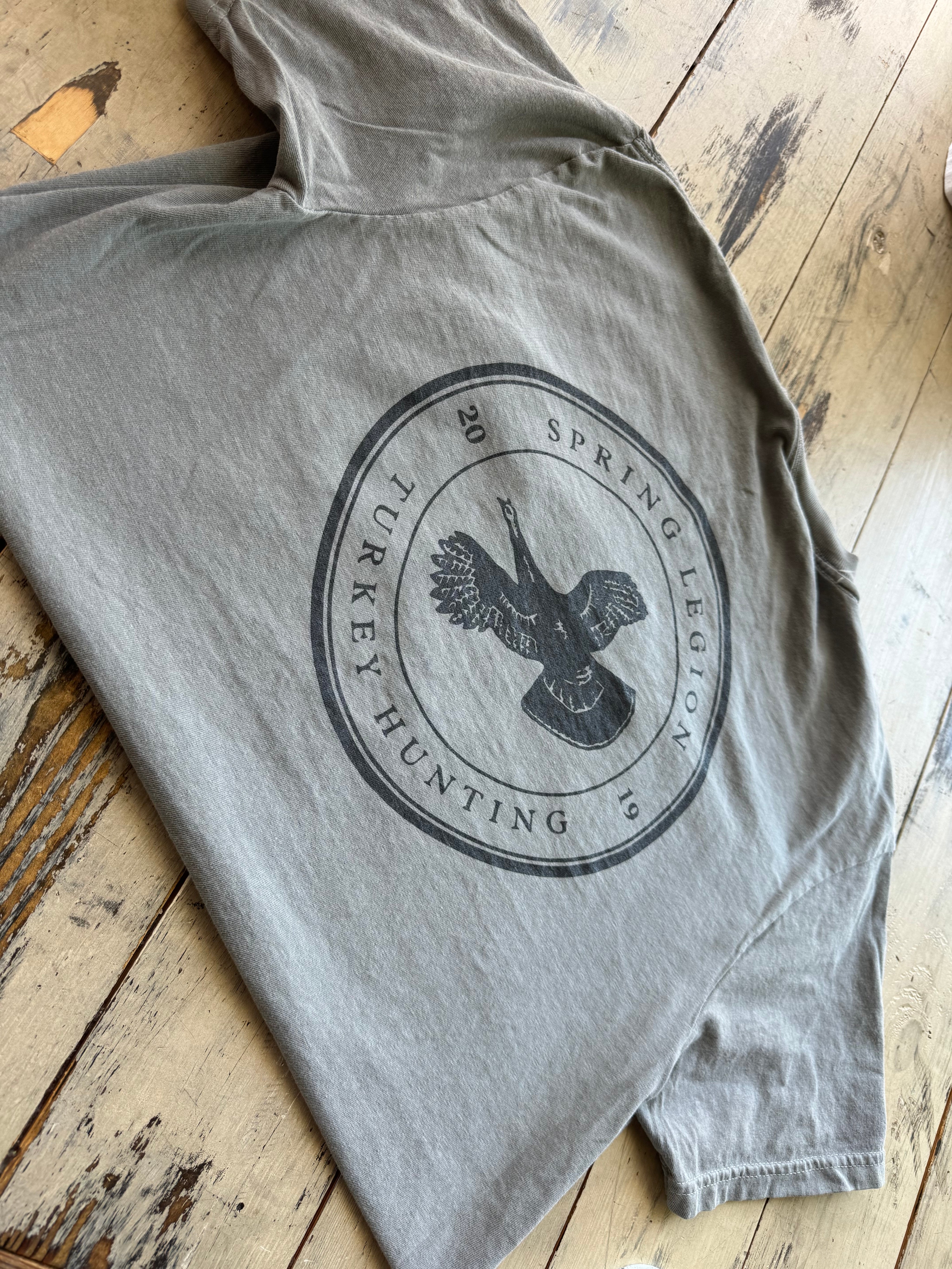 Circle Logo Flying Turkey Pocket Tee Shirt - Light Grey