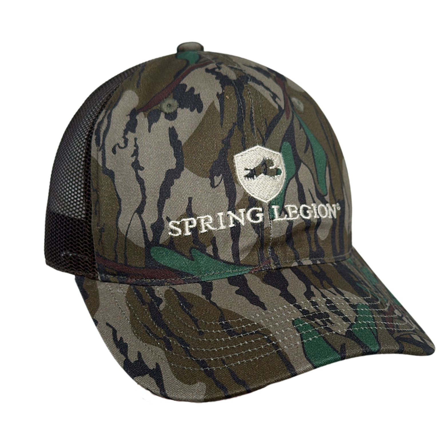 6-Panel Unstructured Mesh Back Turkey Hunting Hat - Mossy Oak Greenleaf