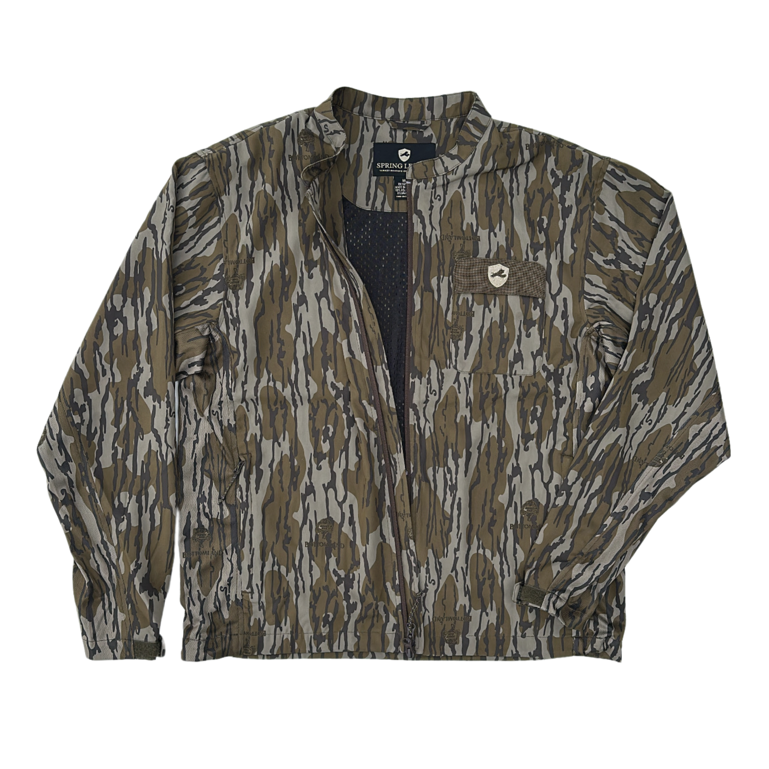 original bottomland, turkey hunting jacket, turkey hunting shirt, lightweight jacket for hunting, chene, nomad, ol tom, mossy oak, best, cheap, hunting shirt, warm weather, cold weather, bomber jacket, 3 pocket jacket, north mountain gear, leafy suit, leafy jacket, hoodie, green leaf, bottomland 