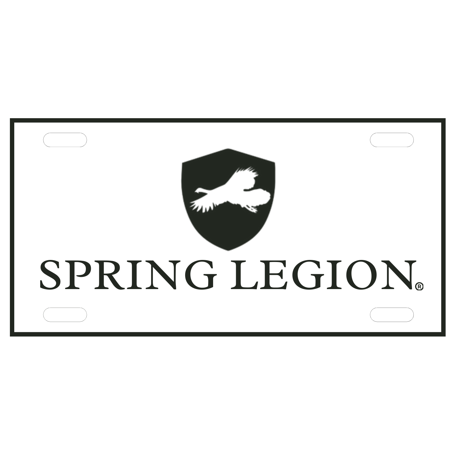 Spring Legion License Plate - White