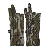 Spring Legion Fingerless Turkey Hunting Gloves in Mossy Oak Original Bottomland Long Cuff