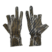 Spring Legion Fingerless Turkey Hunting Gloves in Mossy Oak Original Bottomland Long Cuff