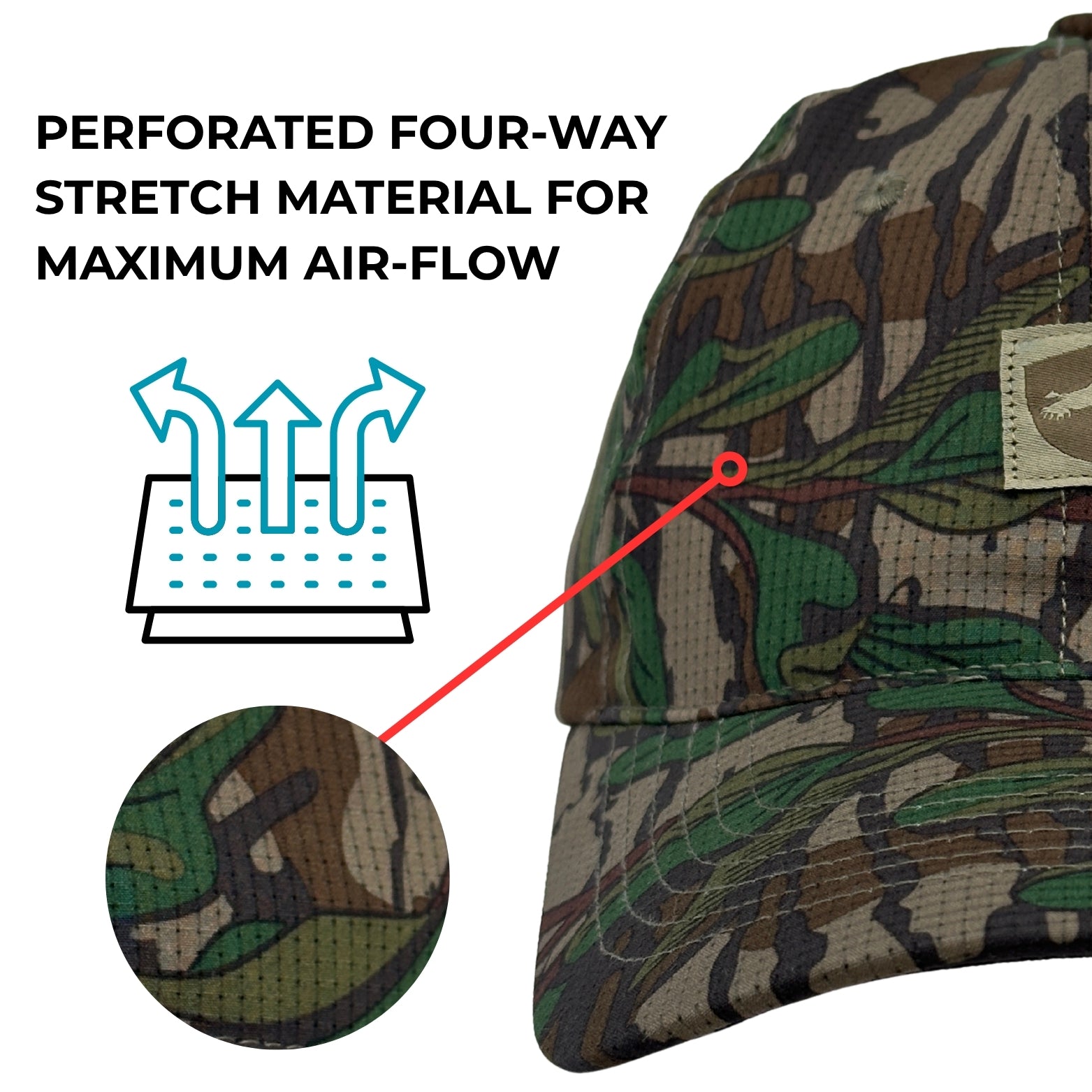 Square Label Stretch Hat - Breathable Greenleaf