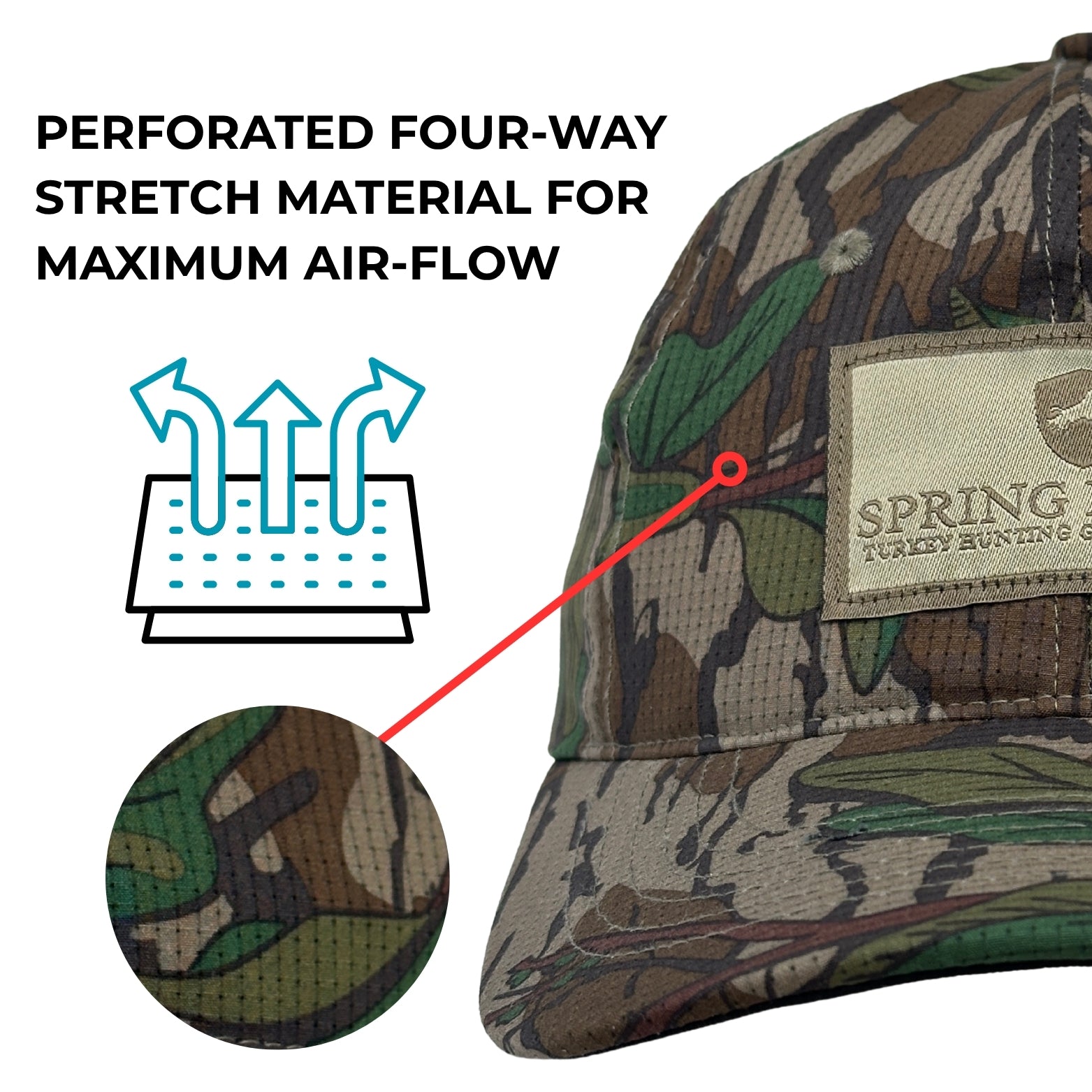 Woven Label Stretch Hat - Breathable Greenleaf
