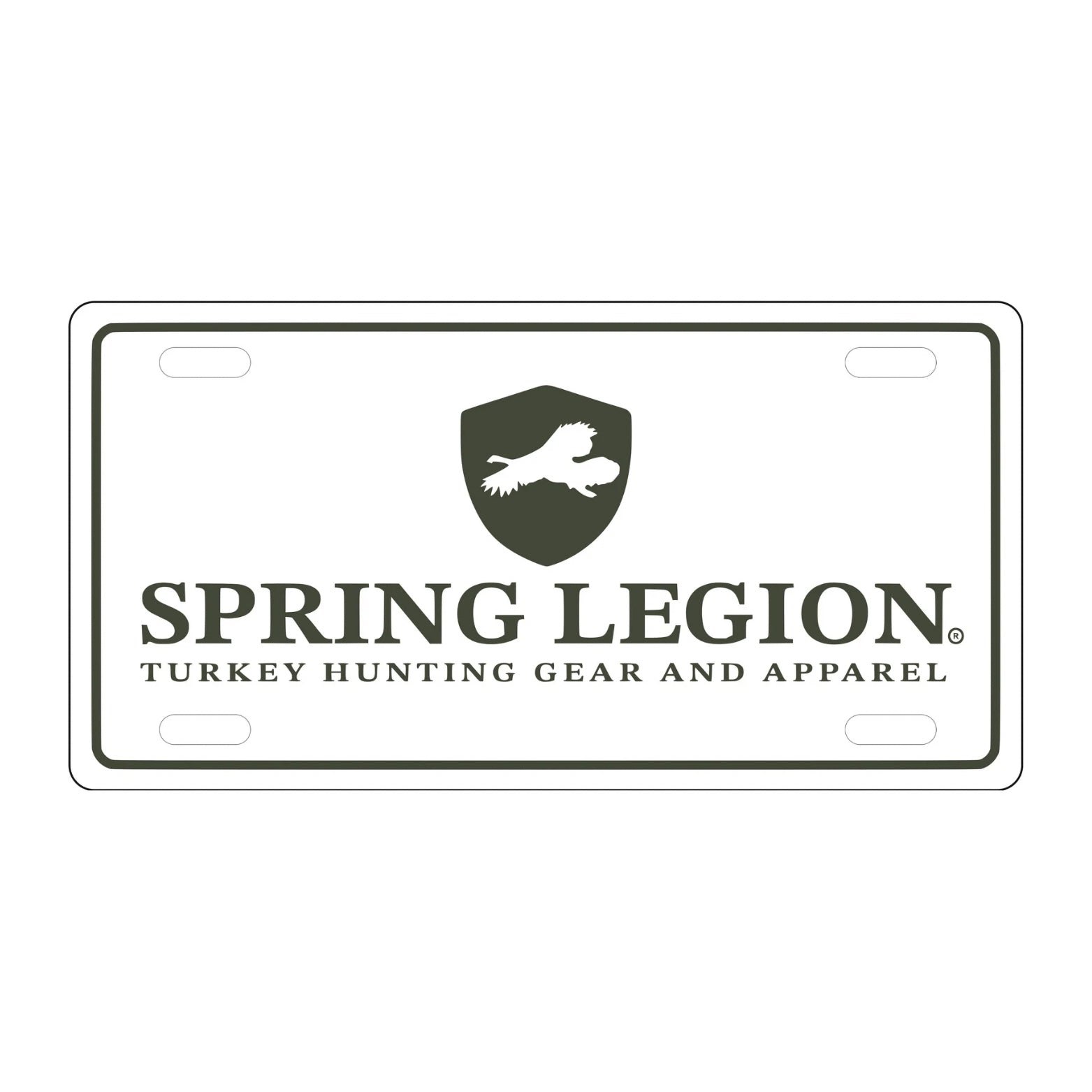 Spring Legion License Plate - White