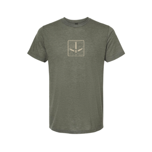 Topo Track Lightweight Tee - Military Green
