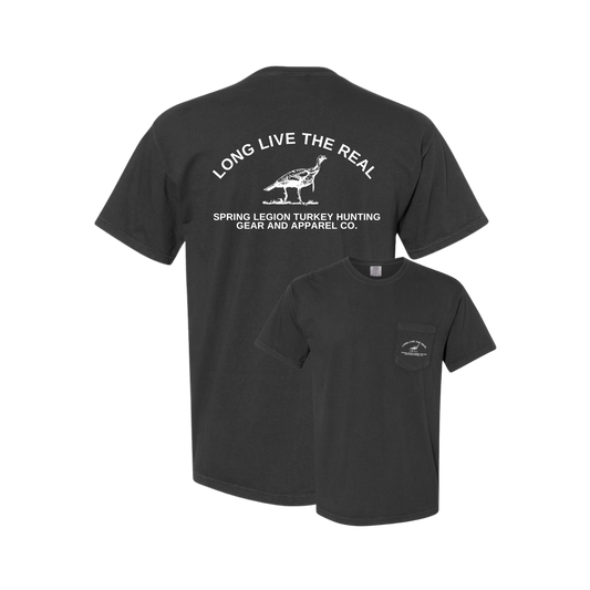 long live the real, real turkey hunters, hunting, badass, gear, new 2025, comfort colors, pocket tee, black shirt