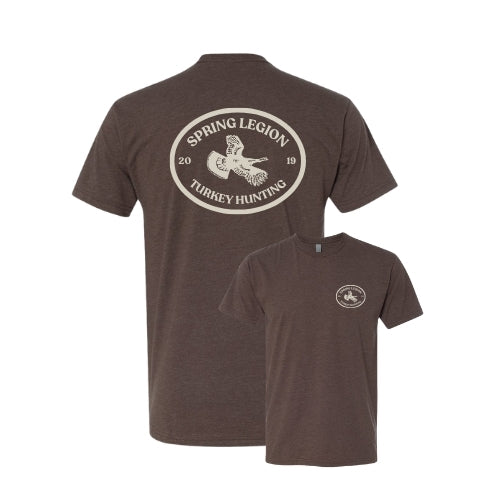 Oval Flying Turkey Tee - Brown
