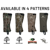 hunting gaiters, kennetrek, waterproof gaiters, turkey hunting gaiter, leg gaiters, chaps, lightweight, green leaf, bottomland, mossy oak, pinhoti, best gaiters for turkey hunting, best gaiters for hunting, hiking