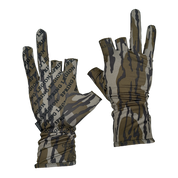 Spring Legion Fingerless Turkey Hunting Gloves in Mossy Oak Original Bottomland Long Cuff