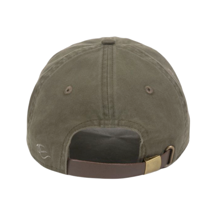 Olive Twill Leather Strap Hat