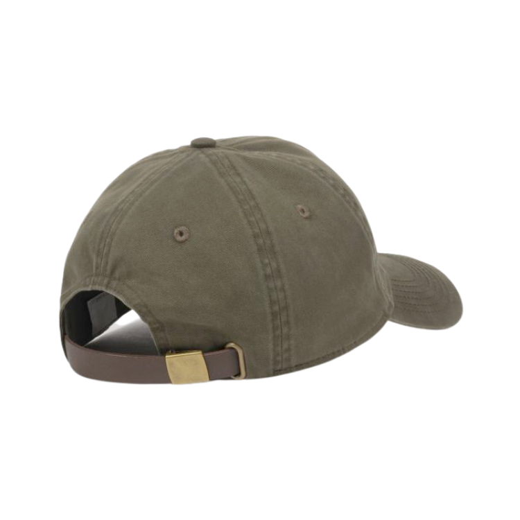 Olive Twill Leather Strap Hat