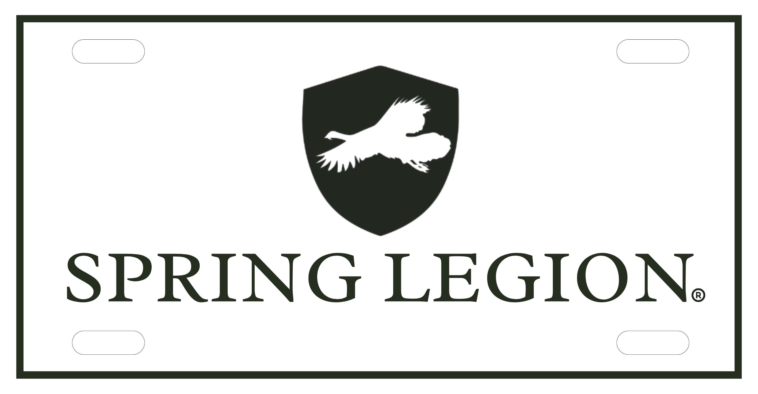 Spring Legion License Plate - White
