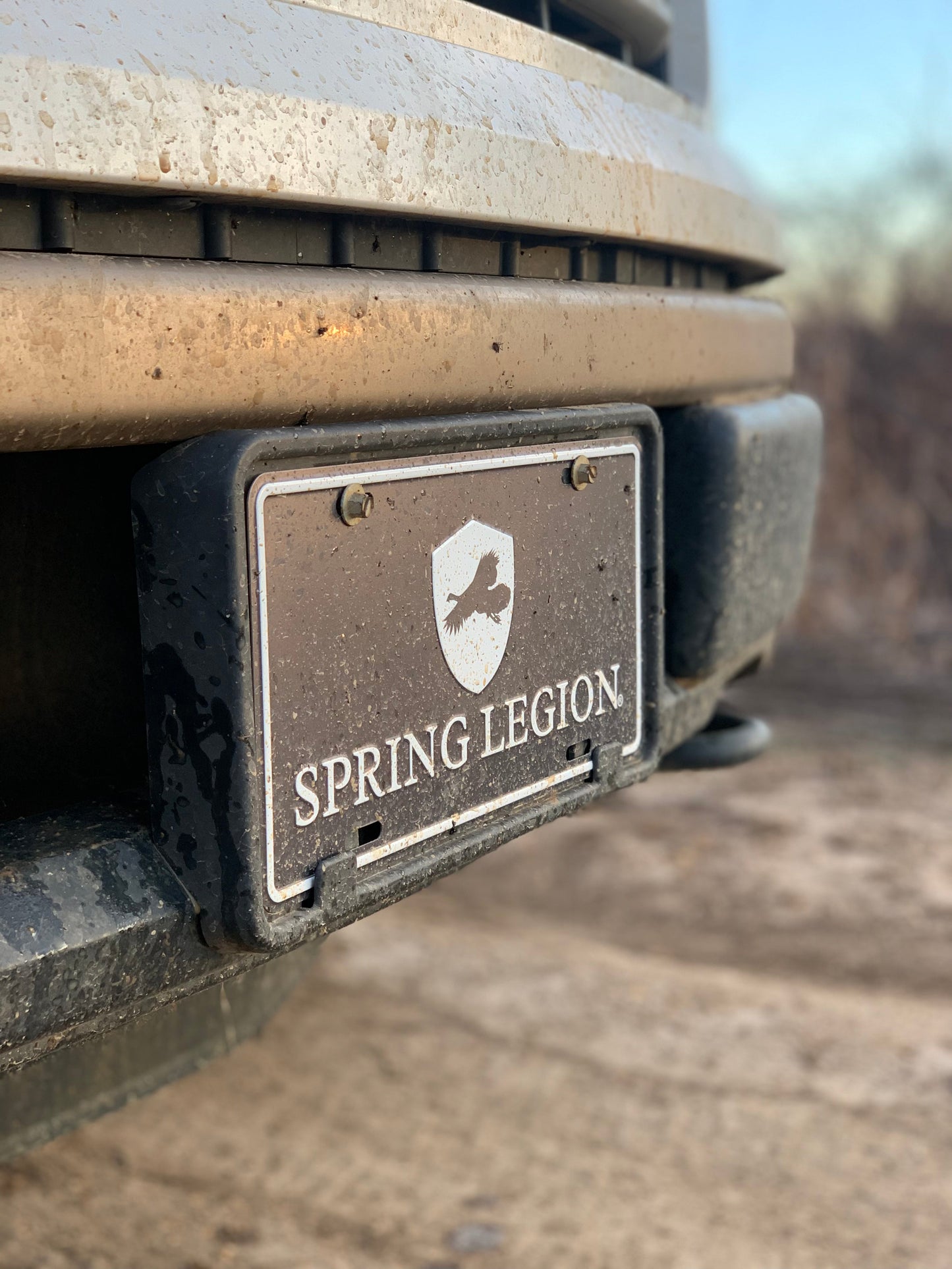 Spring Legion License Plate - White